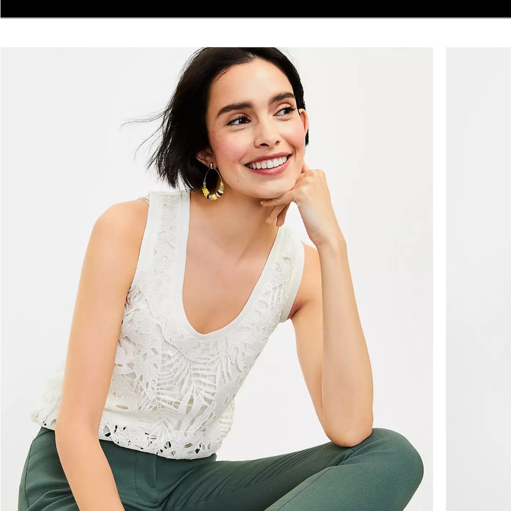 NWOT loft palm lace tank